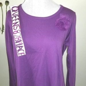 Like New XPBX Basic L Purple Flower Top Shirt